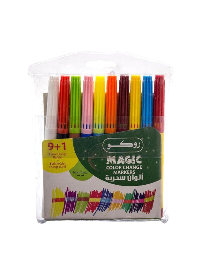 روكو مجموعة أقلام الماركر بألوان سحرية من 10 قطع متعدد الألوان