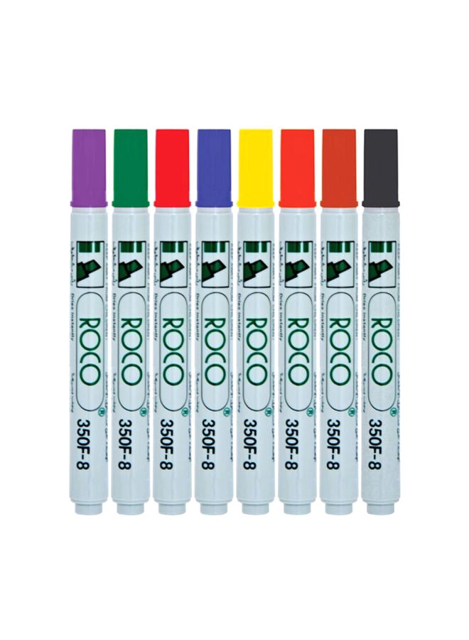 ROCO 8-Piece Chisel Tip Permanent Marker Set Multicolour 