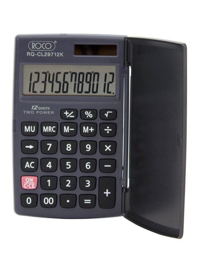 روكو آلة حاسبة بـ12 خانة للجيب أسود/ رمادي