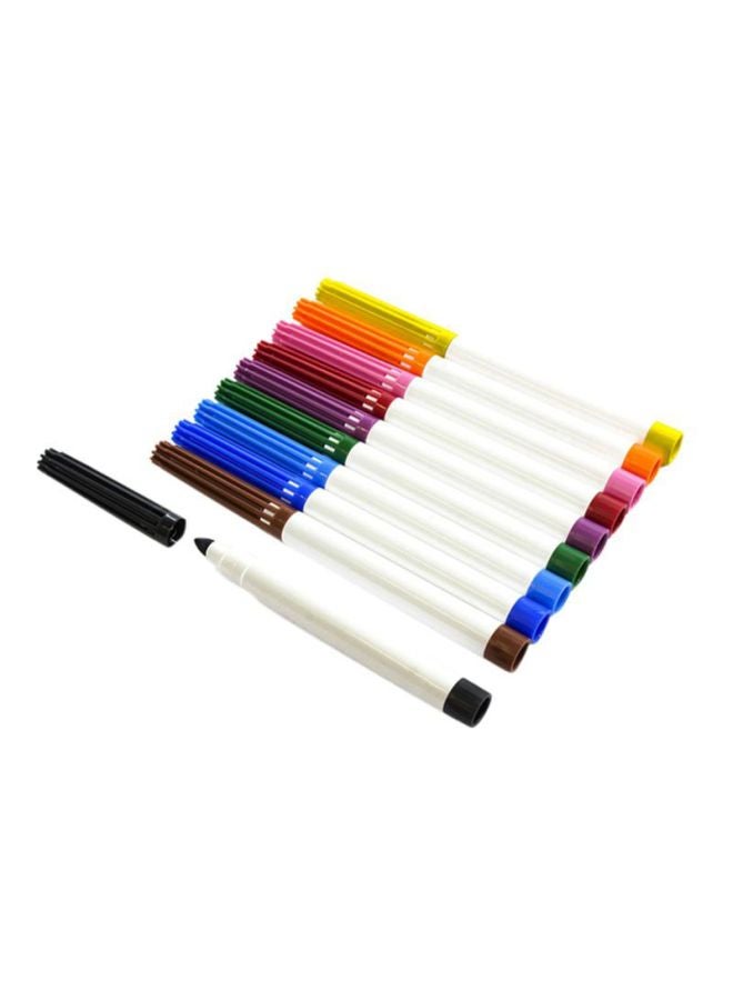 10-Piece Washable Colour Pen Red/Black/Brown