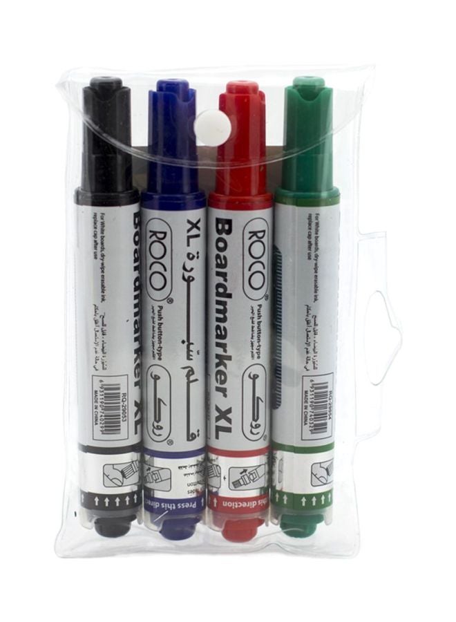 ROCO 4-Piece Whiteboard Markers Multicolour - Image 1