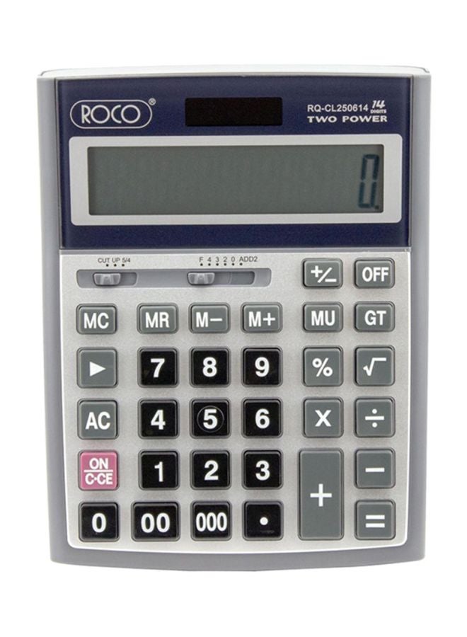 ROCO 14-Digit Desktop Calculator Grey/Silver