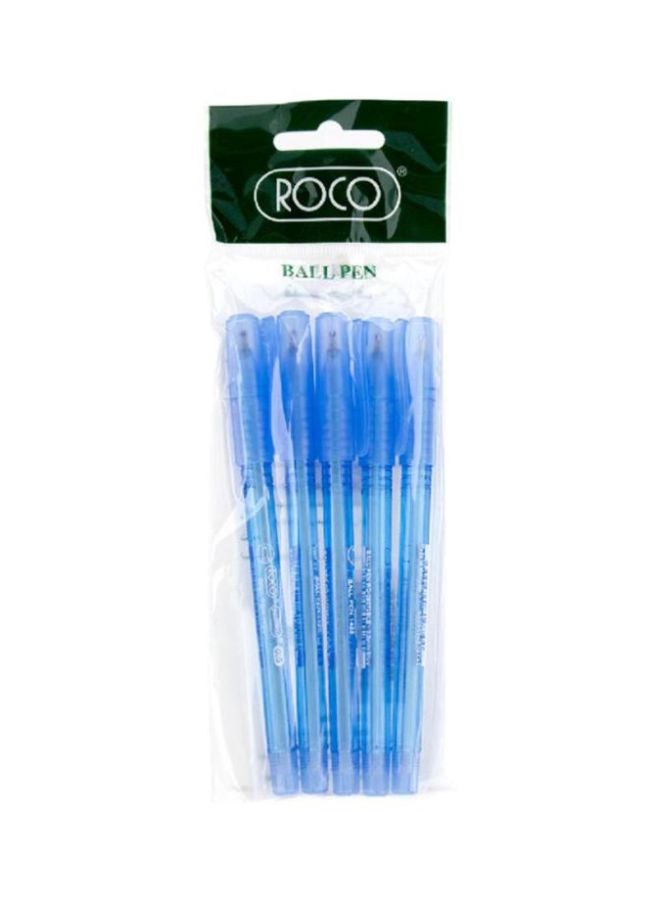 ROCO 5-Piece Rollerball Ballpoint Pen Set Blue
