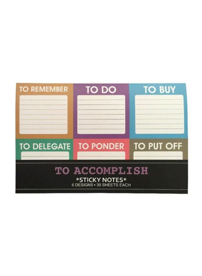ROCO To Accomplish Trendy Self Stick Notes Multicolour