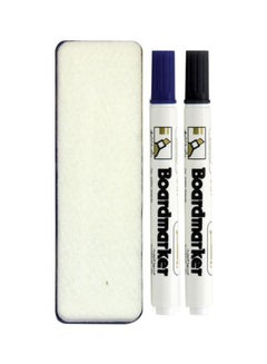ROCO 3-Piece Whiteboard Marker With Duster Set White/Blue/Black KSA ...
