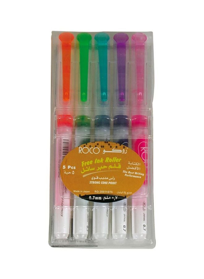 5-Piece Liquid Ink Pen Set Multicolour