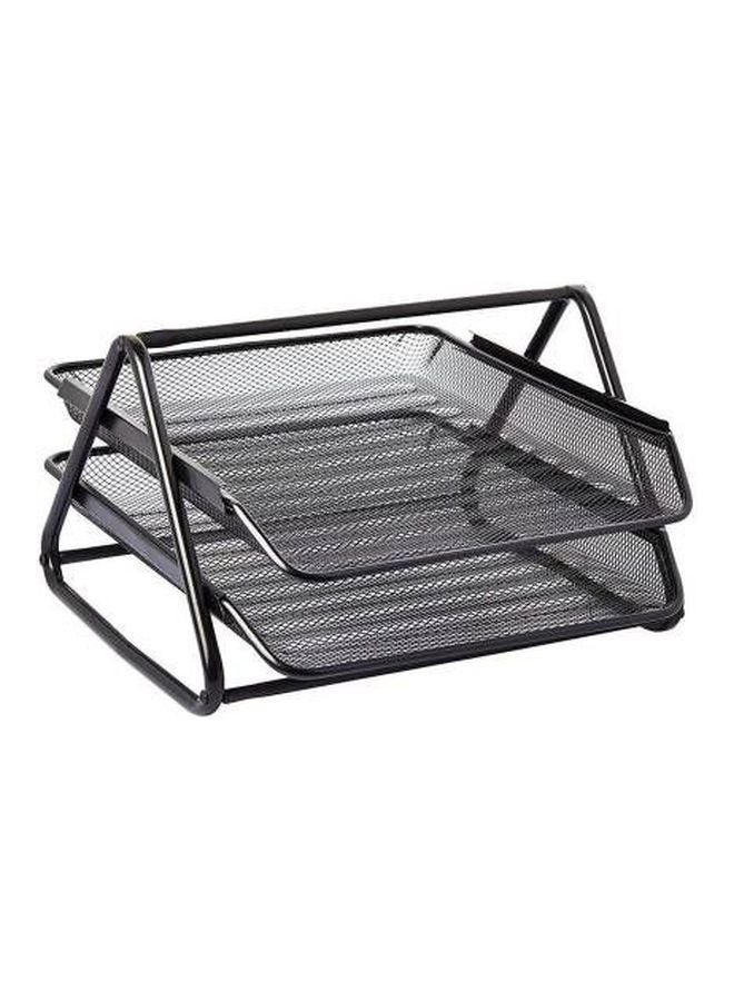 روكو رف أوراق مكتبي مكوّن من دورين أسود - Image 1