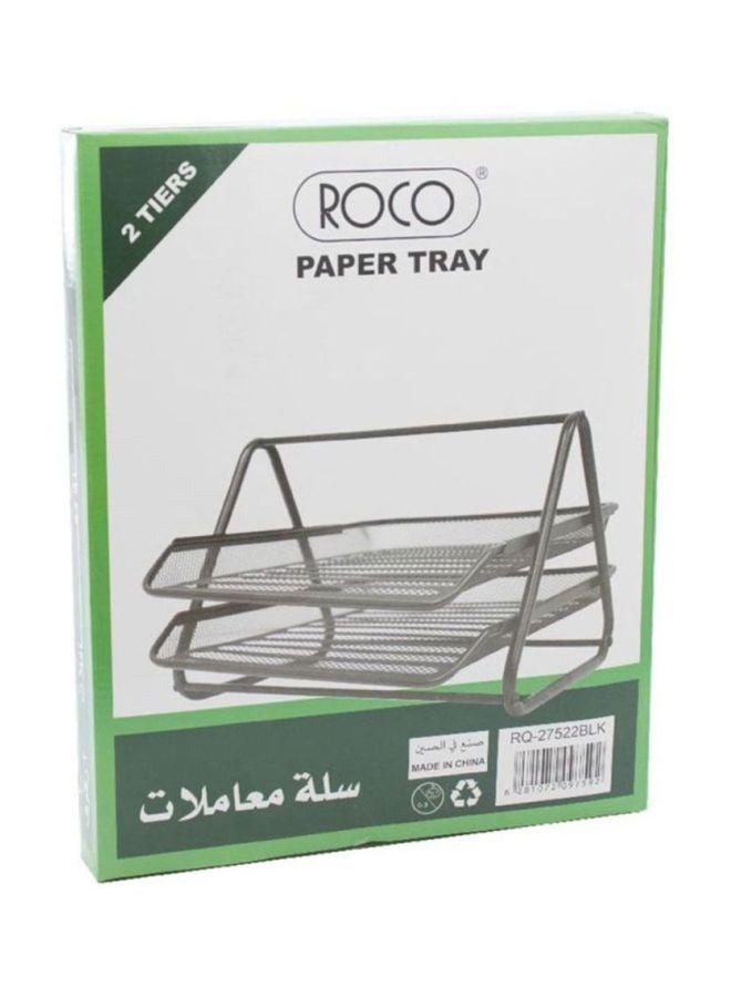 روكو رف أوراق مكتبي مكوّن من دورين أسود - Image 2