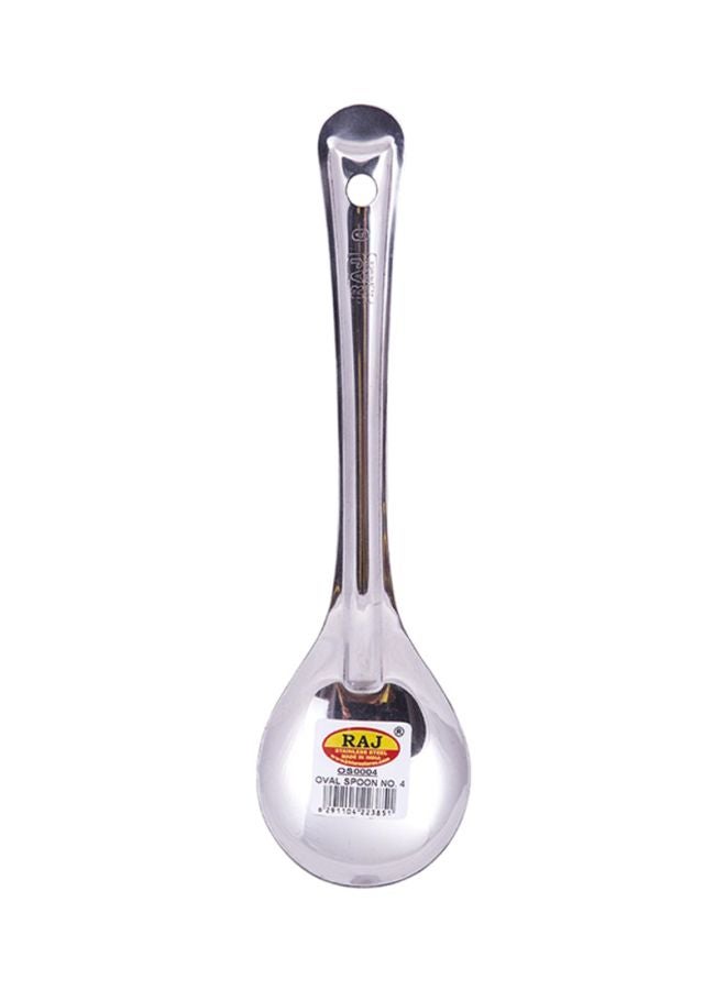راج ملعقة بيضاوية من الاستانليس ستيل فضي 21.5x6سم