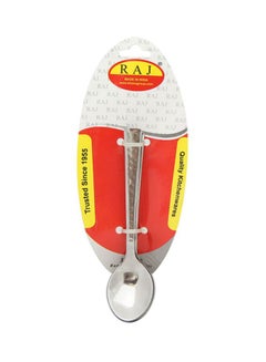 RAJ 6-Piece Hammered Tea Spoons Set Silver 13.5centimeter  - Image 1