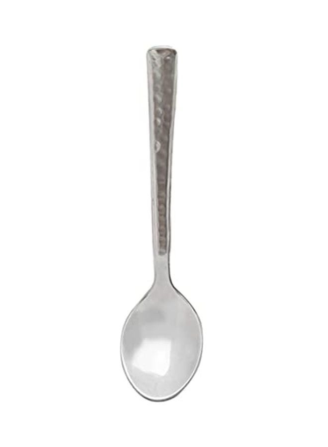 RAJ 6-Piece Hammered Tea Spoons Set Silver 13.5centimeter  - Image 2
