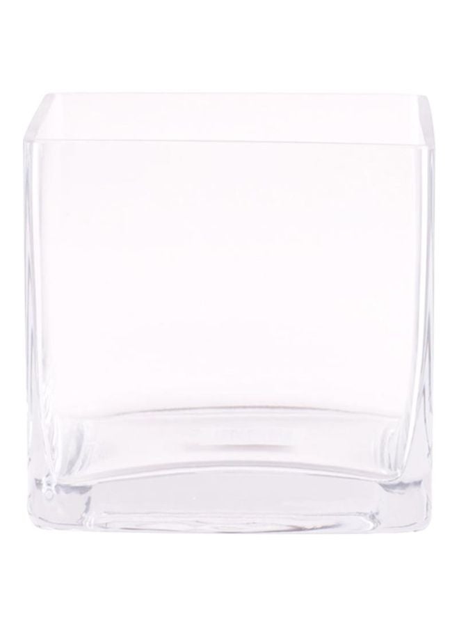 Glass Square Vase Clear 12cm
