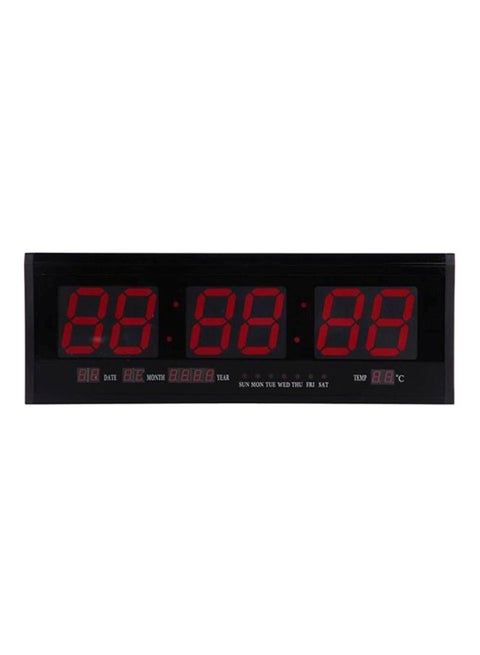 LED Digital Wall Clock Black 56x8x22cm