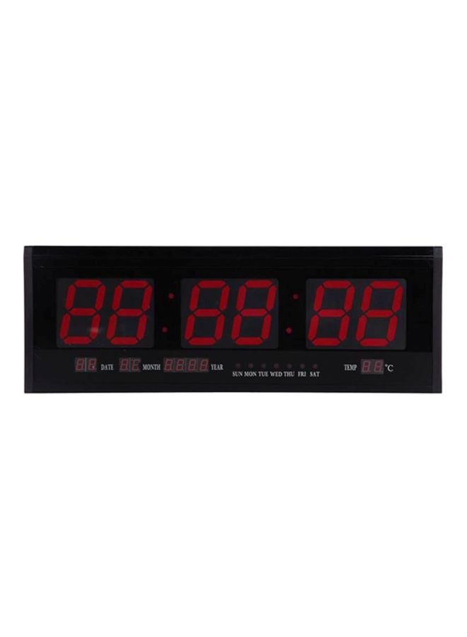 LED Digital Wall Clock Black 56x8x22cm