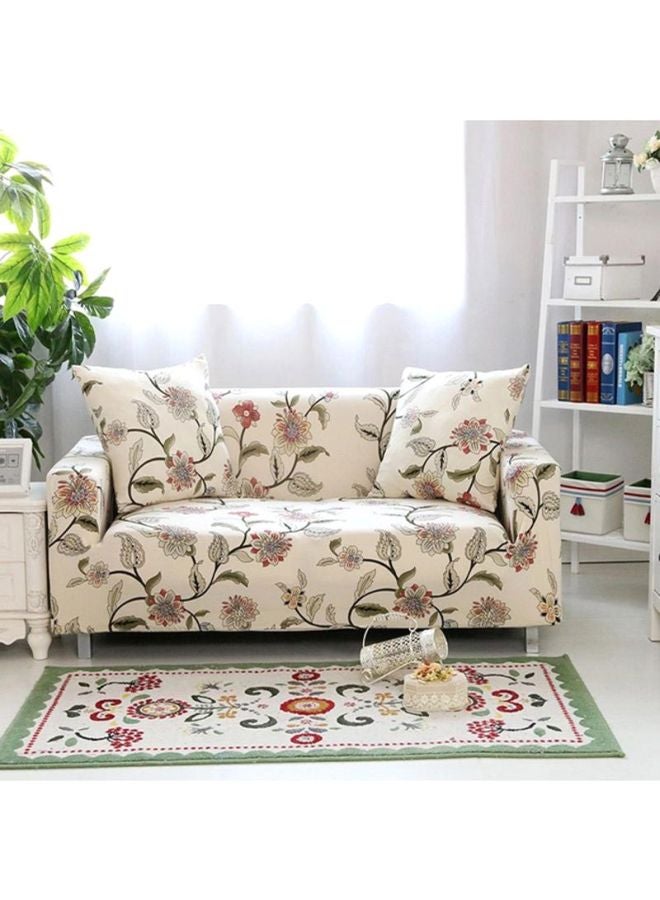 Three Seater Sofa Cover Beige/Red/Green 190-230cm