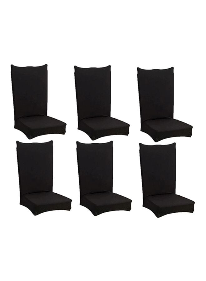 Deals for Less 6-Piece Dining Chair Cover Set Black 