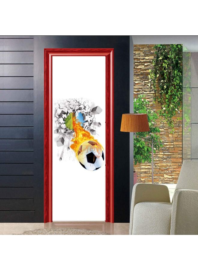 Soccer Ball 3D Removable Wall Sticker Black/Orange - v1601750299/N12479285A_4