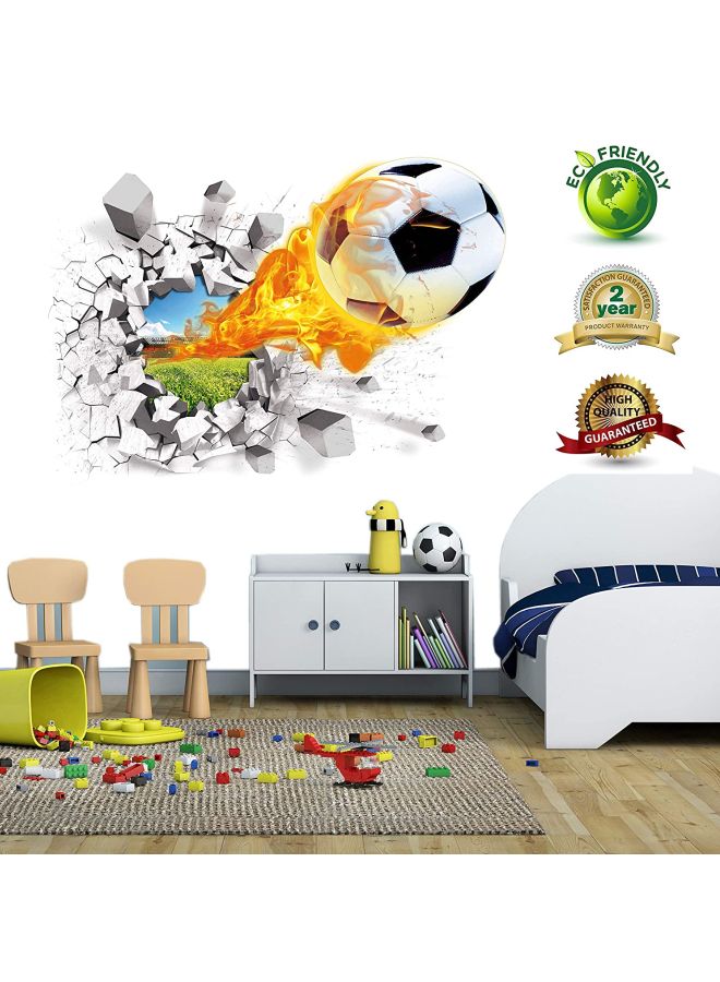 Soccer Ball 3D Removable Wall Sticker Black/Orange - v1601750300/N12479285A_3