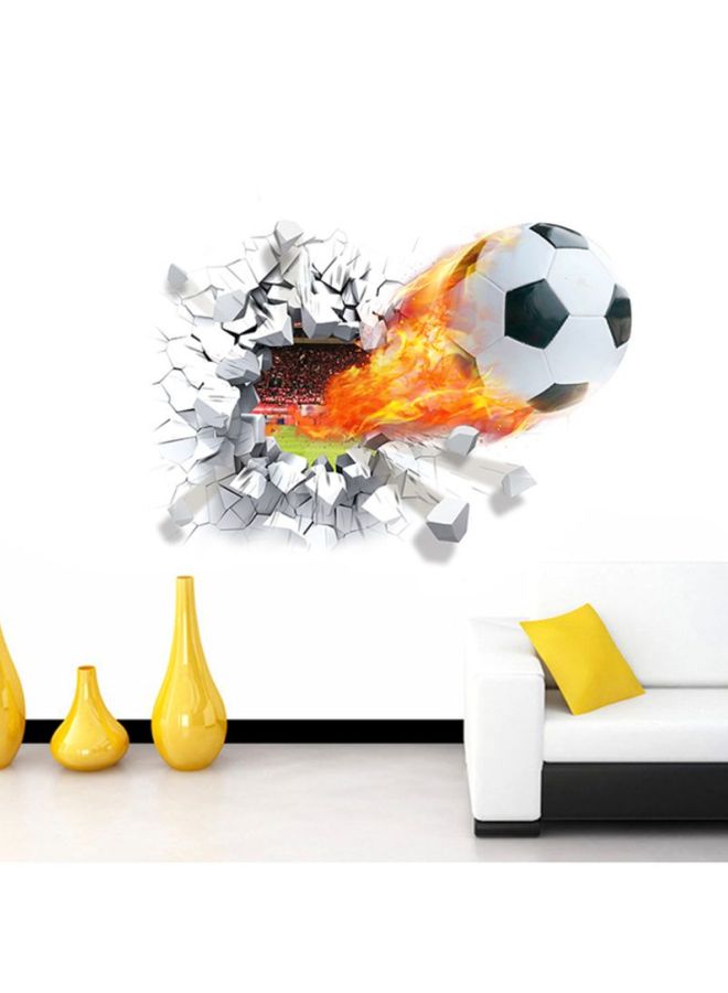 Soccer Ball 3D Removable Wall Sticker Black/Orange - v1601750301/N12479285A_1