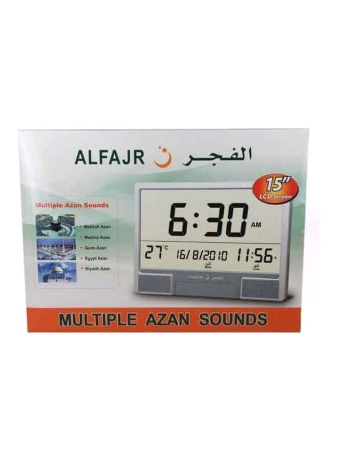 الفجر ساعة رقمية بخاصية الآذان رمادي 37x27x3Ø³Ù†ØªÙŠÙ…ØªØ± - Image 2