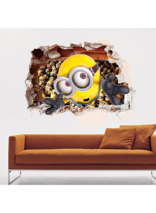 DaDa Home - Minions Cartoon Removable Wall Sticker Yellow/Brown - Image 1