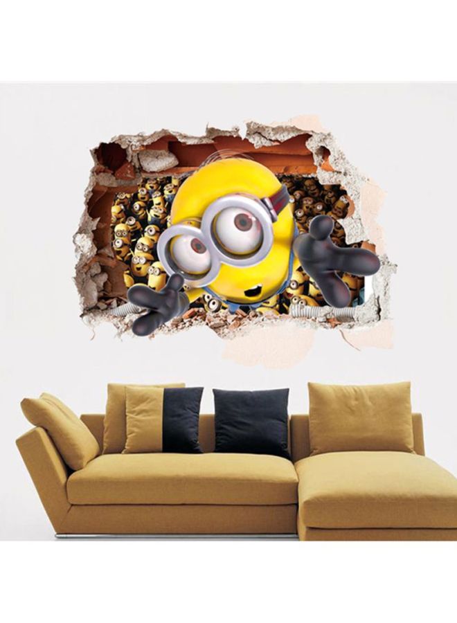 DaDa Home - Minions Cartoon Removable Wall Sticker Yellow/Brown - Image 1