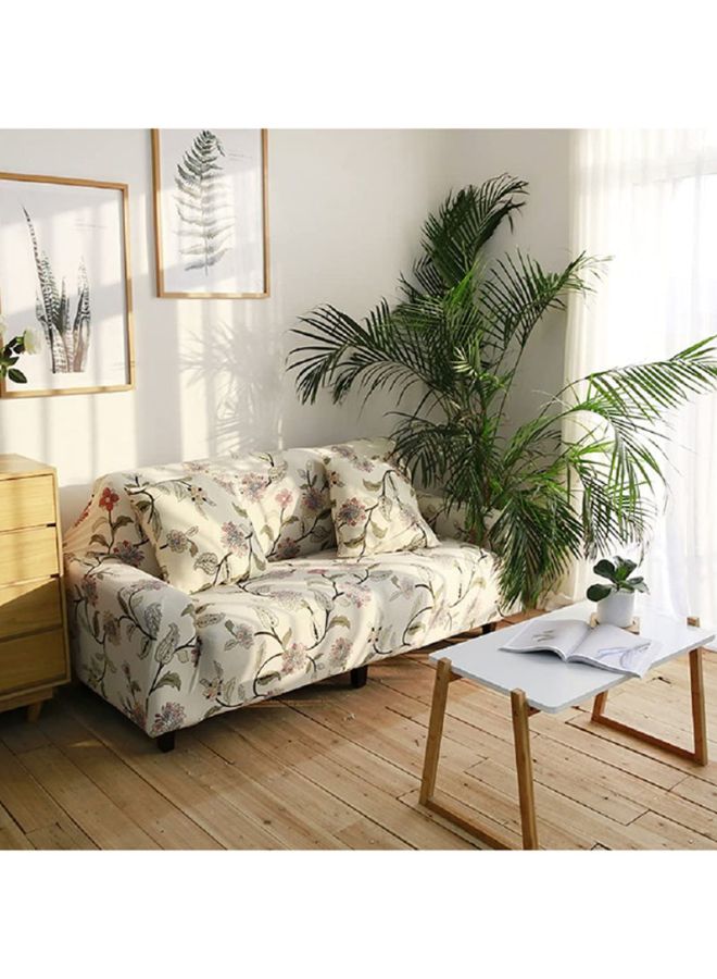 Deals for Less Floral Design Sofa Slipcover Cream/Green/Red S - Image 2