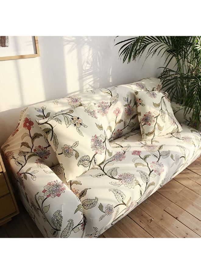Deals for Less Floral Design Sofa Slipcover Cream/Green/Red S - Image 3