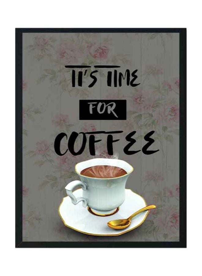 لوحة فنية بإطار خشبي ومطبوع عليها كتابة رمادي / أبيض / أسود 33x22x2سم