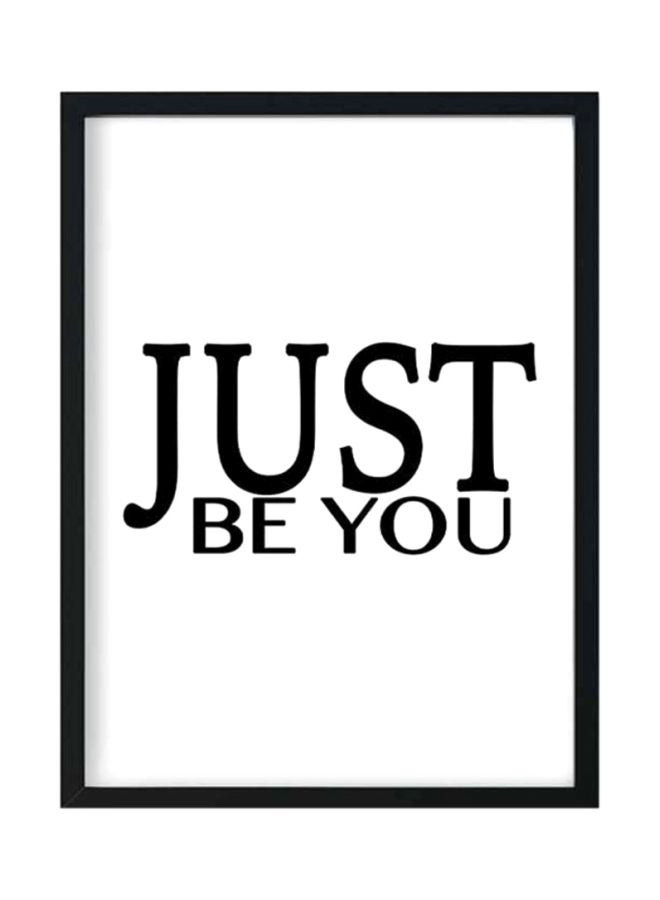 LOWHA Printed Wooden Framed Wall Art White/Black 33x22x2centimeter