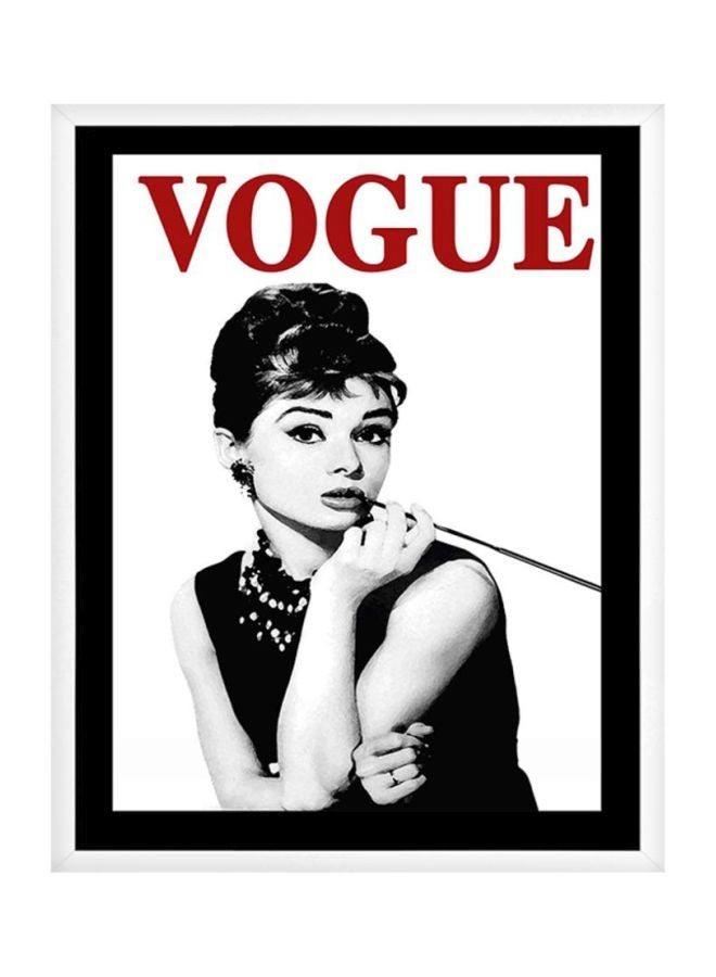 لوحة فنية بإطار خشبي ومطبوع عليها كتابة أبيض/أسود/أحمر 33x22x2سم