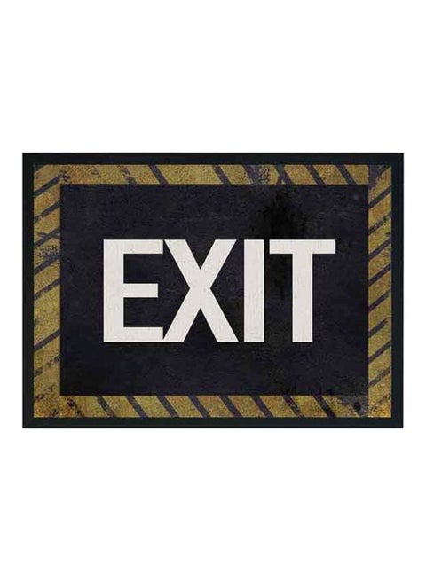 Exit Printed Wooden Framed Wall Art Black/White/Gold 22x32centimeter