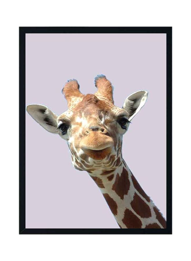 لوحة فنية بإطار خشبي ومطبوع عليها كتابة وردي/ أبيض/ بني 33x22x2سم