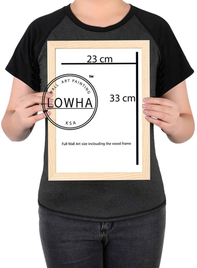 LOWHA Printed Wooden Framed Wall Art Black/White 23x33centimeter - Image 3