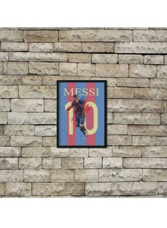 LOWHA Messi Printed Wooden Framed Wall Art Multicolour 33x2x22cm  - Image 3
