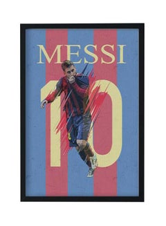 LOWHA Messi Printed Wooden Framed Wall Art Multicolour 33x2x22cm  - Image 1