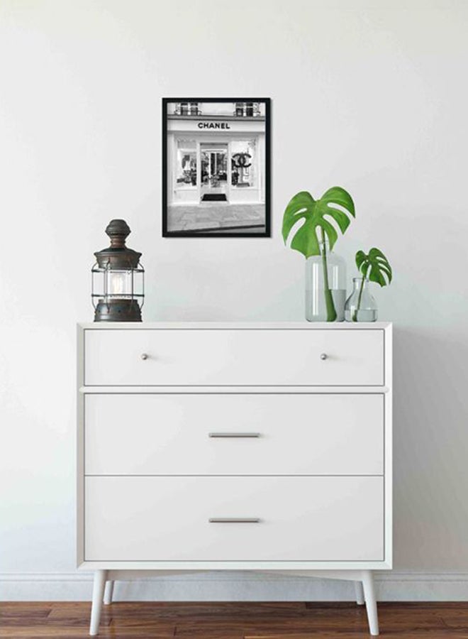 LOWHA Printed Wooden Framed Wall Art Black/White 33x2x22cm  - Image 2