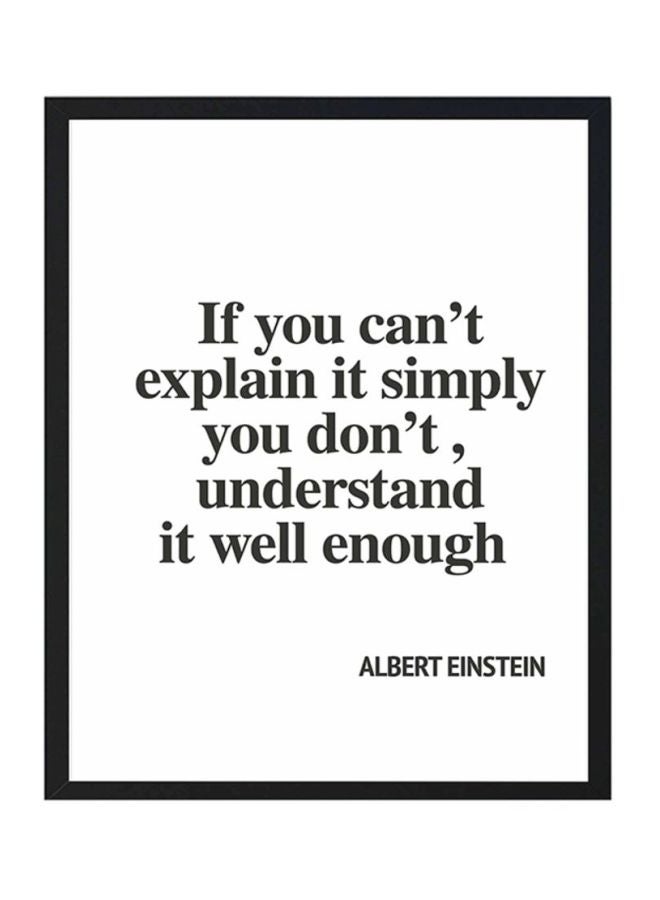 لوحة فنية بإطار خشبي ومطبوع عليها كتابة أبيض/ أسود 33x22x2سم