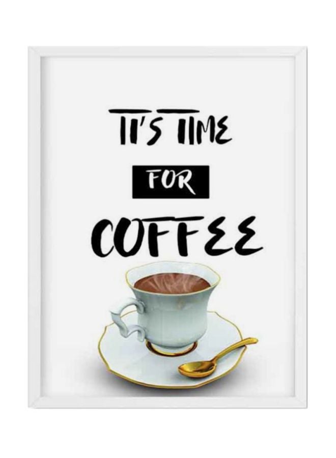 لوحة فنية بإطار خشبي ومطبوع عليها كتابة أبيض / أسود / بني 33x22x2سم