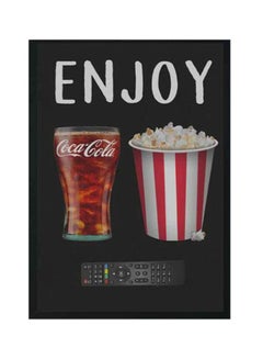 LOWHA Printed Wooden Framed Wall Art Black/White/Red 33x22x2centimeter 