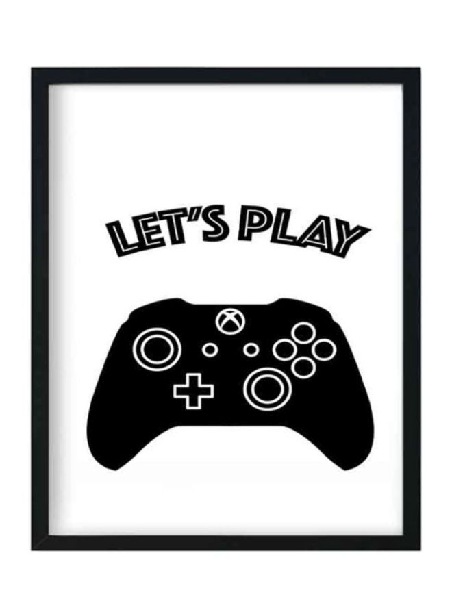 لوحة فنية بإطار خشبي ومطبوع عليها كتابة أبيض/ أسود 33x22x2سم