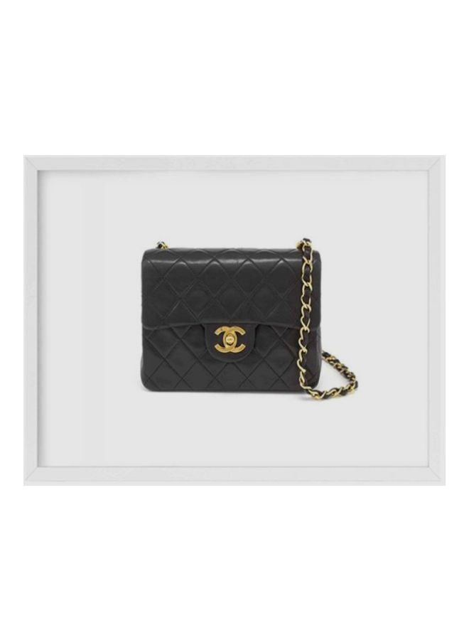 LOWHA Purse Printed Wooden Framed Wall Art White/Black 33x22x2cm 