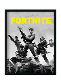 لوحة لوحة فنية بإطار خشبي بطبعة من لعبة "Fortnite" رمادي/أسود/أصفر 33x22x2Ø³Ù†ØªÙŠÙ…ØªØ± 