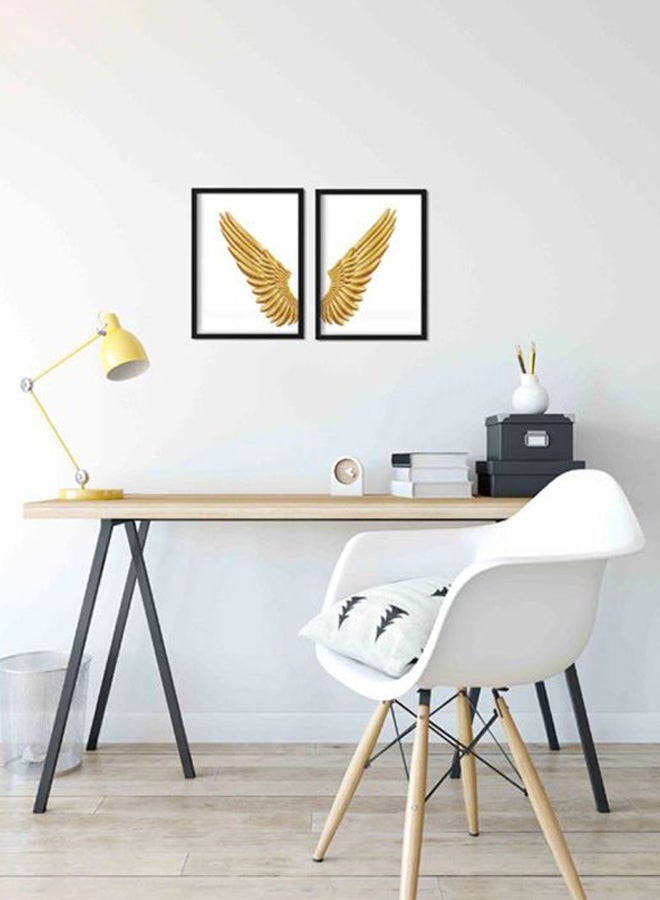 LOWHA 2-Piece Printed Wall Art White/Black/Gold 33x22x2cm  - Image 2