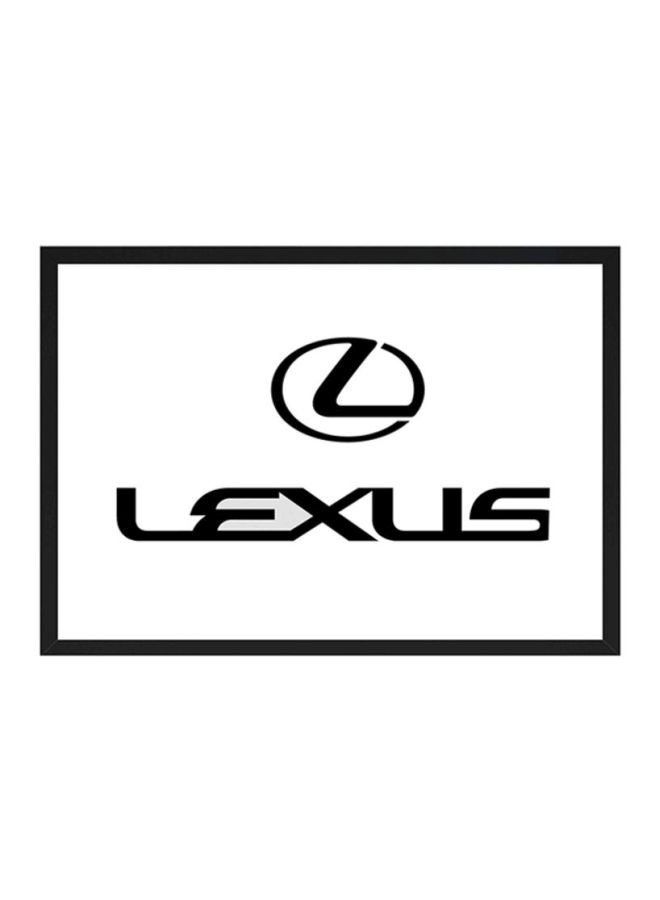 لوحة فنية بإطار خشبي ومطبوع عليها كتابة أبيض/ أسود 33x22x2سم