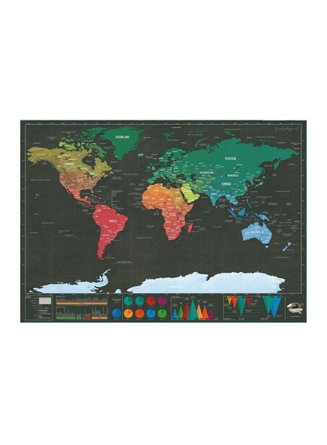 OUTAD Personalized Scratch Off Mini World Map Multicolour - Image 1
