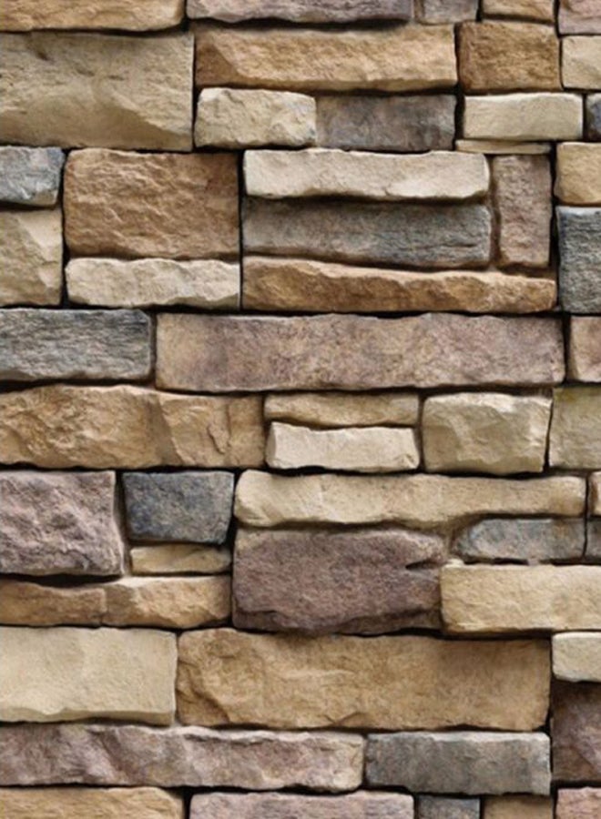 OUTAD - Durable And Unique Self-Adhesive 3D Brick Wall Paper Sticker Multicolour 100x45cm - Image 1