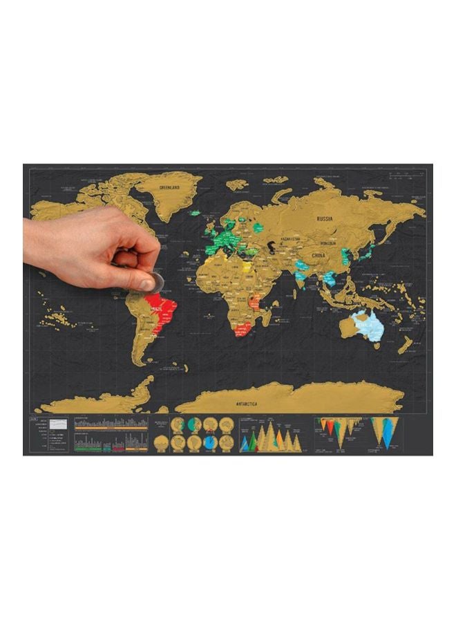 OUTAD Personalized Scratch Off Mini World Map Multicolour - Image 2