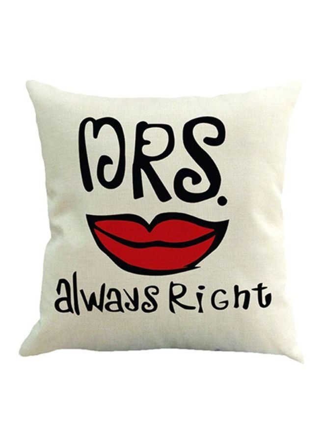 OUTAD Printed Cushion Cover Black/White/Red - Image 1