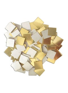 OUTAD 100-Piece 3D Mosaic Mirror Wall Tiles Sticker Set Gold 20x10x20mm  - Image 1